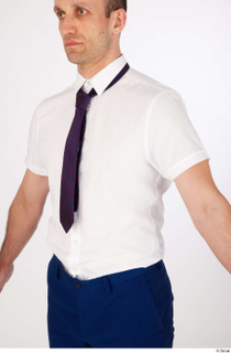 Serban business dressed upper body white short sleeve shirt 0002.jpg